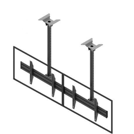 EDBAK MBV2155-L - Mounting kit (ceiling mount) - landscape - for 2 flat panels - menu board - aluminium - black - screen size: 50"-57" - 0