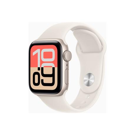 Apple Watch SE 3 (GPS + Cellular) - 40 mm - starlight aluminium - smart watch with sport band - fluoroelastomer - starlight - band size: M/L - 64 GB - Wi-Fi 4, Bluetooth - 5G - 26.3 g - 0