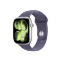 Apple Watch Series 11 (GPS) - 46 mm - silver aluminium - smart watch with sport band - fluoroelastomer - purple fog - band size: M/L - 64 GB - Wi-Fi 4, UWB, Bluetooth - 37.8 g
