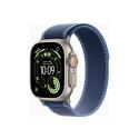 Apple Watch Ultra 3 - 49 mm - natural titanium - Yes smart watch with Trail Loop - nylon weave - blue/bright blue - band size: M/L - 64 GB - LTE, NFC, Wi-Fi 4, UWB, Bluetooth - 5G - 61.6 g