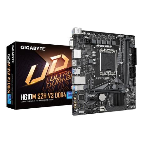 Gigabyte H610M S2H V3 DDR4 - 1.0 - motherboard - micro ATX - LGA1700 Socket - H610 Chipset - USB 3.2 Gen 1 - Gigabit LAN - onboard graphics (CPU required) - HD Audio (8-channel) - 0