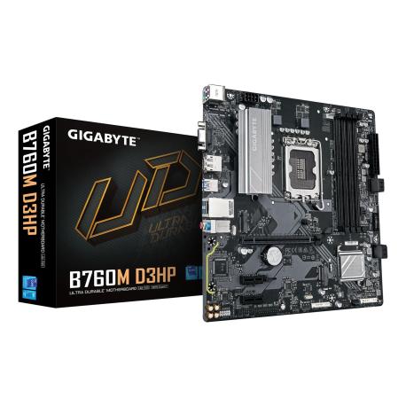 Gigabyte B760M D3HP - Motherboard - micro ATX - LGA1700 Socket - B760 Chipset - USB-C 3.2 Gen 1, USB 3.2 Gen 1 - Gigabit LAN - onboard graphics (CPU required) - HD Audio (8-channel) - 0