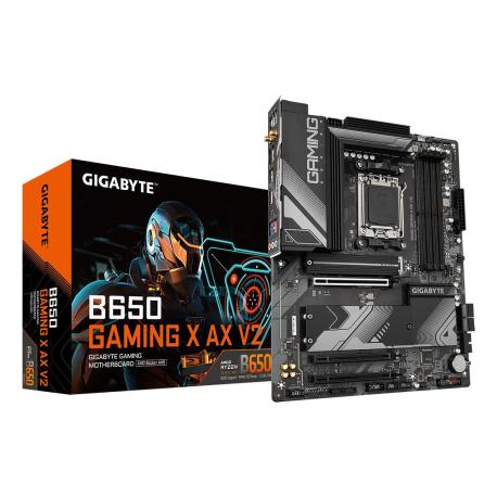 Gigabyte B650 GAMING X AX V2 - 1.X - motherboard - ATX - Socket AM5 - AMD B650 Chipset - USB-C 3.2 Gen2, USB 3.2 Gen 2, USB 3.2 Gen 1, USB-C 3.2 Gen 2x2 - 2.5 Gigabit LAN, Wi-Fi 6E, Bluetooth - onboard graphics (CPU required) - HD Audio (8-channel) - 0