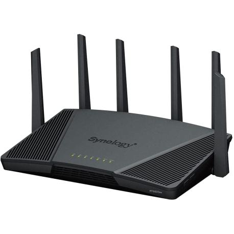 Synology RT6600AX - Wireless router - 4-port switch - GigE, 2.5 GigE - WAN ports: 2 - 802.11a / b / g / n / ac / ax - Tri-Band - 0
