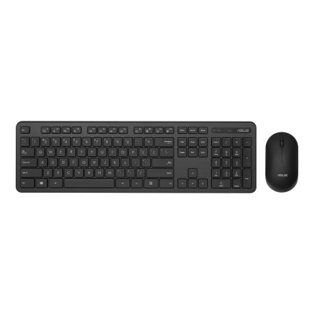 ASUS CW100 - Keyboard and mouse set - wireless - 2.4 GHz - QWERTY - Italian - black - 1
