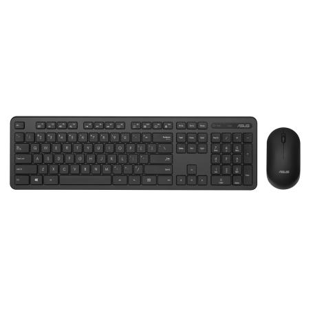 ASUS CW100 - Keyboard and mouse set - 100% - wireless - 2.4 GHz - QWERTY - Estonian - black - 0