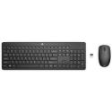 HP 235 - Keyboard and mouse set - full size - wireless - 2.4 GHz - Russian - black