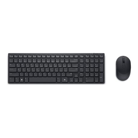 Dell Pro Compact Silent Keyboard and Mouse KM555 - Keyboard and mouse set - wireless - 2.4 GHz, Bluetooth 5.1 - QWERTY - US International - black - with 3 years Advanced Exchange Service - 1