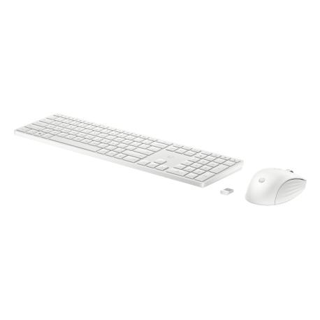 HP 655 - Keyboard and mouse set - wireless - 2.4 GHz - QWERTY - English - white - 0