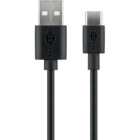 goobay - USB cable - USB (M) to USB-C (M) - USB 2.0 - 3 A - 2 m - black - 0