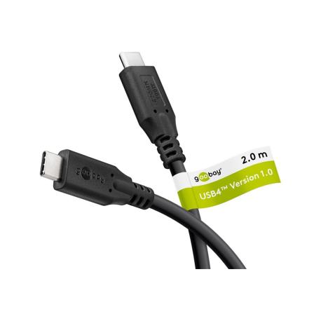 goobay - USB cable - 24 pin USB-C (M) to 24 pin USB-C (M) - USB 4.0 (Gen3) - 2 m - black - 0