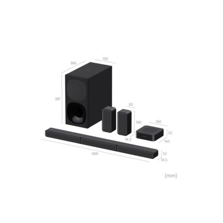 Sony HT-S40R - Sound bar system - for home theatre - 5.1-channel - wireless - Bluetooth - 600 Watt (Total) - 0