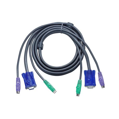 ATEN 2L-1003P / C - Keyboard / video / mouse (KVM) cable - PS / 2, HD-15 (VGA) (M) to PS / 2, HD-15 (VGA) - 3 m - for MasterView CS-124A, CS-172; MasterView Lite CS142; MasterView Plus CS138A - 0
