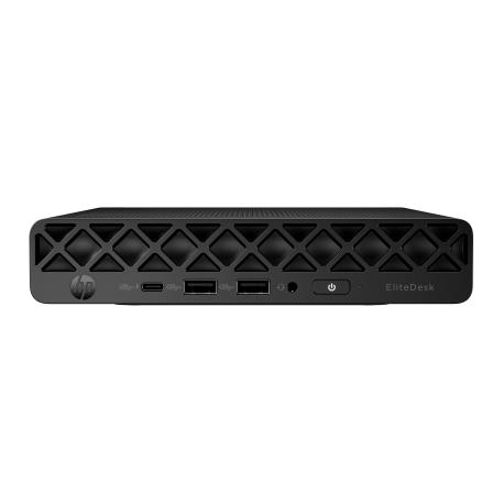 HP EliteDesk 8 G1i AI - Mini Core Ultra 5 235  /  up to 5 GHz - vPro Enterprise - RAM 16 GB - SSD 512 GB - NVMe - Intel Graphics - Gigabit Ethernet, IEEE 802.11ax (Wi-Fi 6), IEEE 802.11be (Wi-Fi 7), Bluetooth 5.4 - Win 11 Pro - monitor: none - jack black - 0