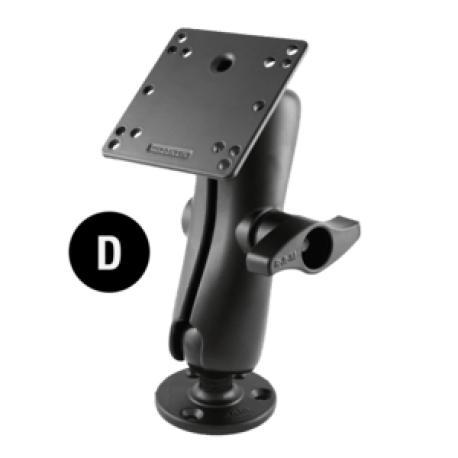 RAM RAM-D-101U-246 - Mounting kit (interface plate, double socket arm, ball mount, round base, square base) - for LCD display - marine grade aluminium - powder coat - 0
