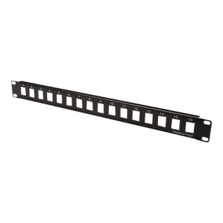 DIGITUS Professional DN-91400 - Patch panel - UTP - black, RAL 9005 - 1U - 19" - 16 ports - 0