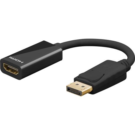 goobay - DisplayPort adapter - DisplayPort (M) to HDMI (F) - 10 cm - black - 4K support - 0