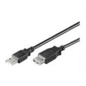 wentronic - USB extension cable - USB (M) to USB (F) - USB 2.0 - 30 cm - black