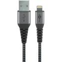 goobay - Lightning cable - USB male to Lightning male - 1 m - grey, black - for Apple iPad / iPhone / iPod (Lightning)