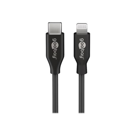 goobay - Lightning cable - USB-C male to Lightning male - 1 m - black - for Apple iPad / iPhone / iPod (Lightning) - 0