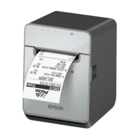 Epson TM L100 (121A0) - Receipt printer - thermal line - Roll (7.95 cm) - 203 x 203 dpi - up to 170 mm / sec - USB 2.0, Gigabit LAN, Bluetooth - cutter - black - 0