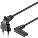 goobay NK 104 S - Power cable - IEC 60320 C7 to Europlug (M) - AC 250 V - 75 cm - 90° connector - black