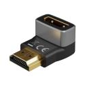 Goobay 72011 HDMI™ Angled Adapter 270° Vertical, 8K @ 60 Hz, Gold-Plated, Black, Silver