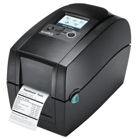 Godex RT200i - Label printer - direct thermal / thermal transfer - Roll (6 cm) - 203 dpi - up to 177 mm / sec - USB 2.0, LAN, serial, USB host - 0