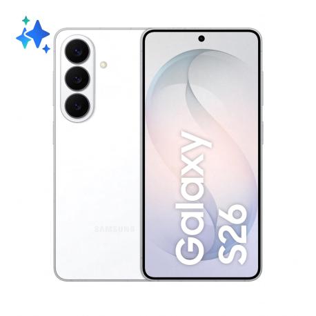 Samsung Galaxy S26 - 5G smartphone - dual-SIM - RAM 12 GB / Internal Memory 512 GB - OLED display - 6.3" - 2340 x 1080 pixels (120 Hz) - 3x rear cameras 50 MP, 12 MP, 10 MP - front camera 12 MP - white - 0