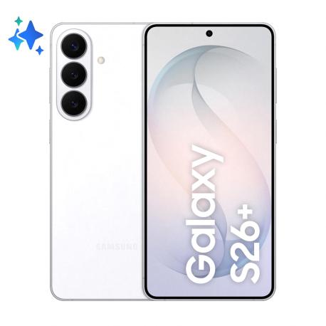 Samsung Galaxy S26+ - 5G smartphone - dual-SIM - RAM 12 GB / Internal Memory 512 GB - OLED display - 6.7" - 3120 x 1440 pixels (120 Hz) - 3x rear cameras 50 MP, 12 MP, 10 MP - front camera 12 MP - white - 0