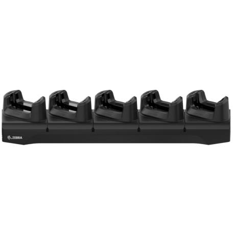 Five-slot Ethernet charge cradle for TC22 / TC27 devices with protective boot, Power supply  PWR-BGA12V108W0WW , DC cable  CBL-D - 0