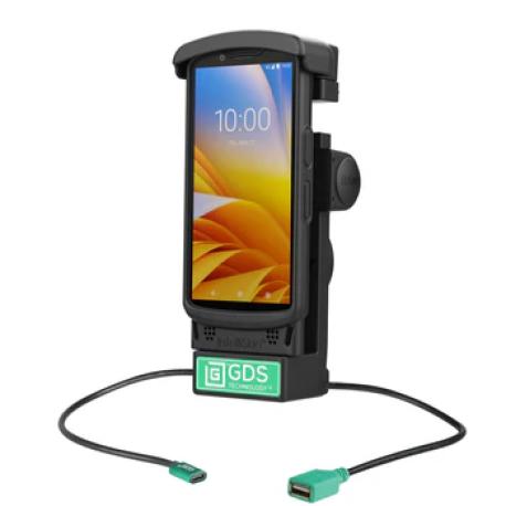 RAM Mounts GDS Holder for Zebra TC2x & TC5x Series in IntelliSkin Protective Sleeve - USB-C & USB-A Connector - 1