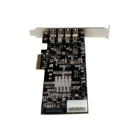 StarTech.com 4-Port USB 3.0 PCI Express Card Adapter - PCIe SuperSpeed USB 3.0 Expansion Card w /  2 Dedicated 5Gbps Channels (PEXUSB3S42V) - USB adapter - PCIe x4 - USB 3.0 x 4 - for P / N: BNDTB10GI, BNDTB210GSFP, BNDTB310GNDP, BNDTB410GSFP, BNDTB4M2E1, BNDTBUSB3142 - 3