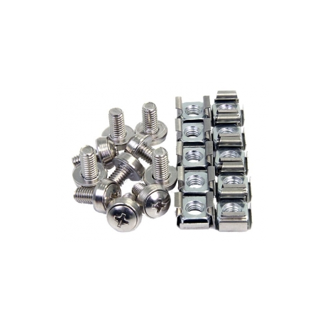 StarTech.com M6 Screws and Cage Nuts - 50 Pack - M6 Mounting Screws and Cage Nuts for Server Rack and Cabinet - Silver (CABSCREWM62B) - Rack screws and nuts - for P / N: RACK-18U-20-WALL-OA, RACK-21U-20-WALL-OA, RACK-24U-20-WALL-OA, SHELF-2U-20-CENTER-V - 0