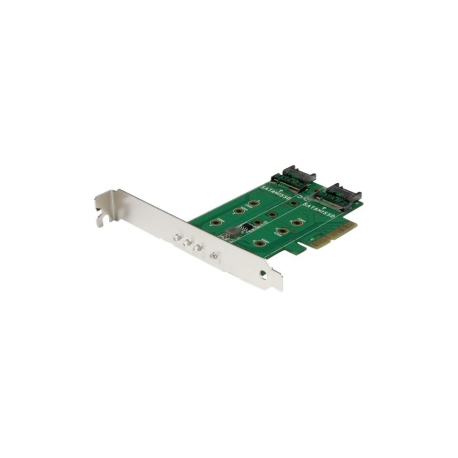 StarTech.com 3-port M.2 SSD (NGFF) Adapter Card - Supports 1x PCIe (NVMe) M.2 SSD, 2x SATA III M.2 SSDs - PCIe 3.0 Adapter (PEXM2SAT32N1) - Interface adapter - M.2 - M.2 Card / SATA 6Gb / s - PCIe 3.0 - 1