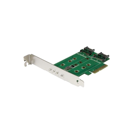 StarTech.com 3-port M.2 SSD (NGFF) Adapter Card - Supports 1x PCIe (NVMe) M.2 SSD, 2x SATA III M.2 SSDs - PCIe 3.0 Adapter (PEXM2SAT32N1) - Interface adapter - M.2 - M.2 Card / SATA 6Gb / s - PCIe 3.0 - 5