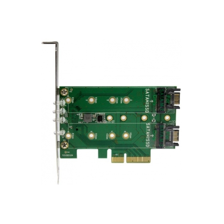 StarTech.com 3-port M.2 SSD (NGFF) Adapter Card - Supports 1x PCIe (NVMe) M.2 SSD, 2x SATA III M.2 SSDs - PCIe 3.0 Adapter (PEXM2SAT32N1) - Interface adapter - M.2 - M.2 Card / SATA 6Gb / s - PCIe 3.0 - 6