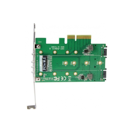 StarTech.com 3-port M.2 SSD (NGFF) Adapter Card - Supports 1x PCIe (NVMe) M.2 SSD, 2x SATA III M.2 SSDs - PCIe 3.0 Adapter (PEXM2SAT32N1) - Interface adapter - M.2 - M.2 Card / SATA 6Gb / s - PCIe 3.0 - 9