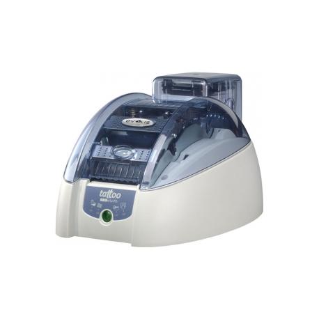 Evolis Tattoo RW - Plastic card printer - B / W - direct thermal - CR-80 Card (85.6 x 54 mm) - 300 dpi - capacity: 100 cards - USB, LAN - brilliant blue - 0