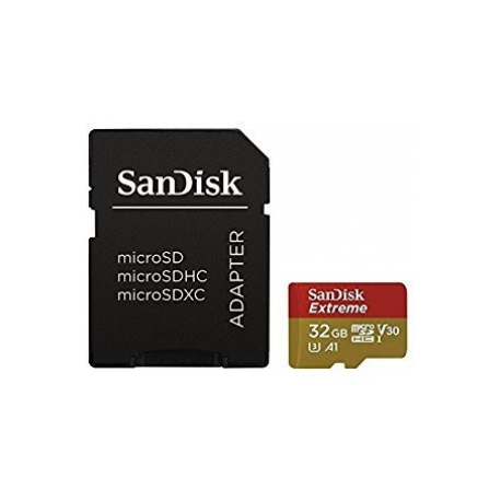 SanDisk Extreme - Flash memory card (microSDHC to SD adapter included) - 32 GB - A1  /  Video Class V30  /  UHS-I U3  /  Class10 - microSDHC UHS-I - 0
