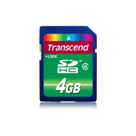 Transcend - Flash memory card - 4 GB - Class 4 - SDHC - 0