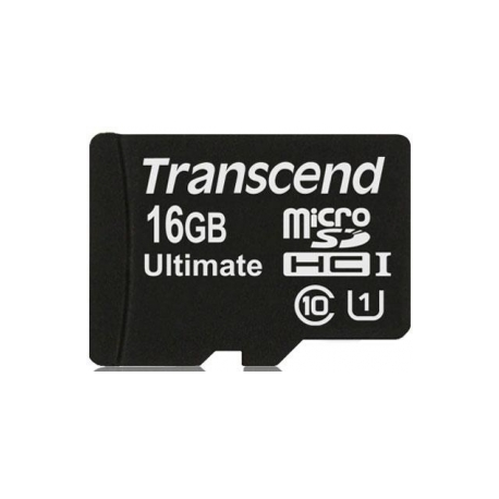 Transcend Ultimate - Flash memory card - 16 GB - UHS Class 1 / Class10 - 600x - microSDHC UHS-I - 0