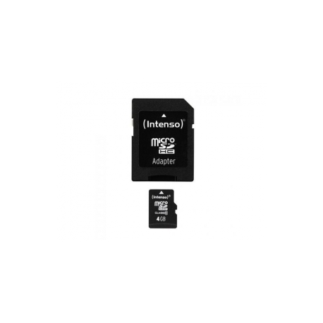 Intenso Class 10 - Flash memory card (microSDHC to SD adapter included) - 4 GB - Class 10 - microSDHC - 0