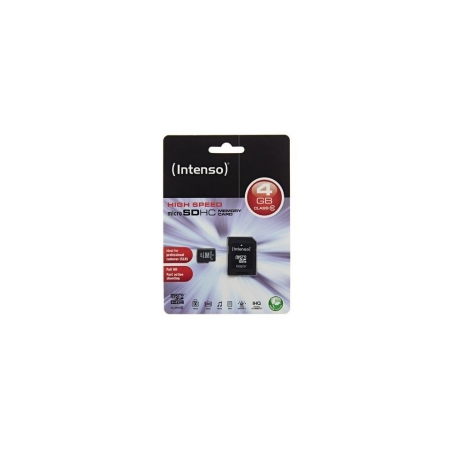 Intenso Class 10 - Flash memory card (microSDHC to SD adapter included) - 4 GB - Class 10 - microSDHC - 1