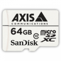 AXIS Surveillance - Flash memory card (microSDXC to SD adapter included) - 64 GB - Class 10 - microSDXC - white (pack of 10) - for AXIS D201, M4308, P3818, Q1656, Q1715, Q1951, Q1952, Q6100, V5938 50; P37 Series