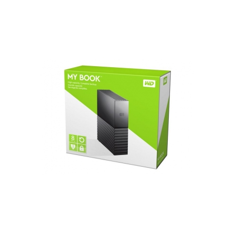WD My Book WDBBGB0080HBK - Hard drive - encrypted - 8 TB - external (desktop) - USB 3.0 - 256-bit AES - black - 5