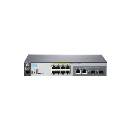 HPE Aruba 2530-8G-PoE+ - Switch - Managed - 8 x 10/100/1000 (PoE+) + 2 x combo Gigabit SFP - desktop, rack-mountable, wall-mountable - PoE+ - 1