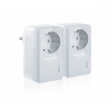 TP-Link TL-PA4010PKIT AV500+ Powerline Kit with AC Pass Through - Powerline adapter kit - HomePlug AV (HPAV) - wall-pluggable (pack of 2)