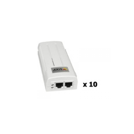 AXIS T8120 Midspan 15 W 1-port - PoE injector - AC 100-240 V - 15 Watt (pack of 10) - for AXIS M1011, M1013, M1014, M1031, M3067, M3068, P1455, Q1656, Q1951 - 0
