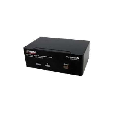 StarTech.com Dual Monitor DisplayPort KVM Switch - 2 Port - USB 2.0 Hub - Audio and Microphone - DP KVM Switch (SV231DPDDUA) - KVM  /  audio switch - 2 x KVM  /  audio - 1 local user - desktop - for P / N: IM12D1500P, SVA12M2NEUA, SVA12M5NA - 0